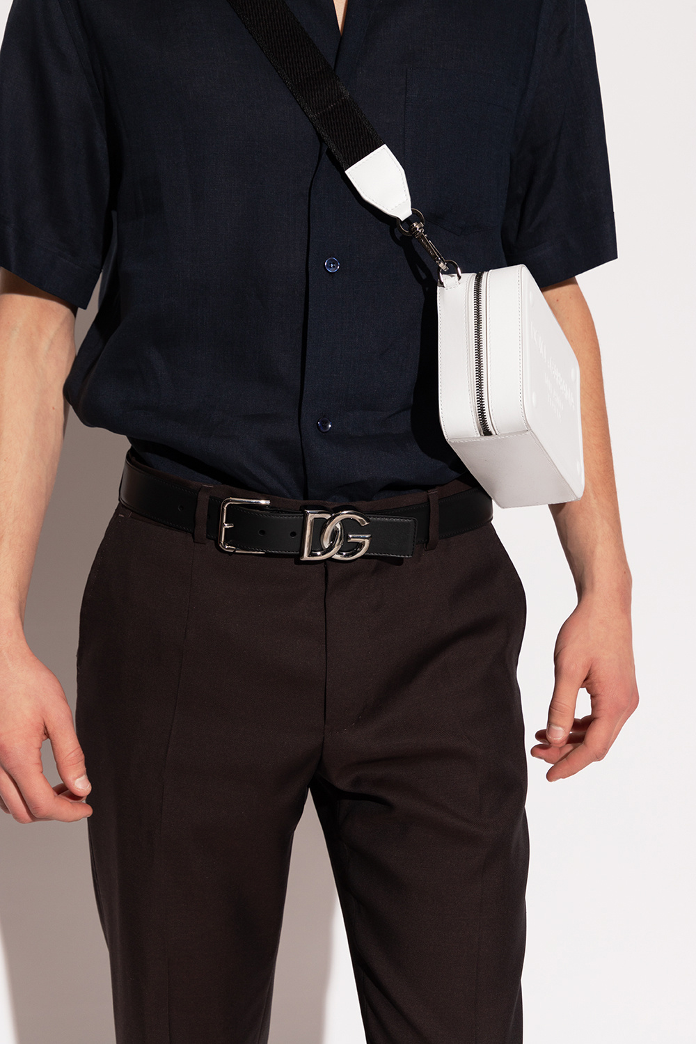 DOLCE & GABBANA ベルト 長さ1m DG leather belt in black - Dolce Gabbana | Mytheresa